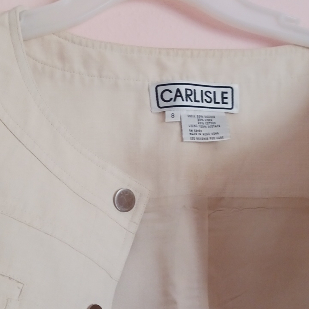 CARLISLE CREAM LONG SLEEVE SNAP UP JACKET - Picture 5 of 9